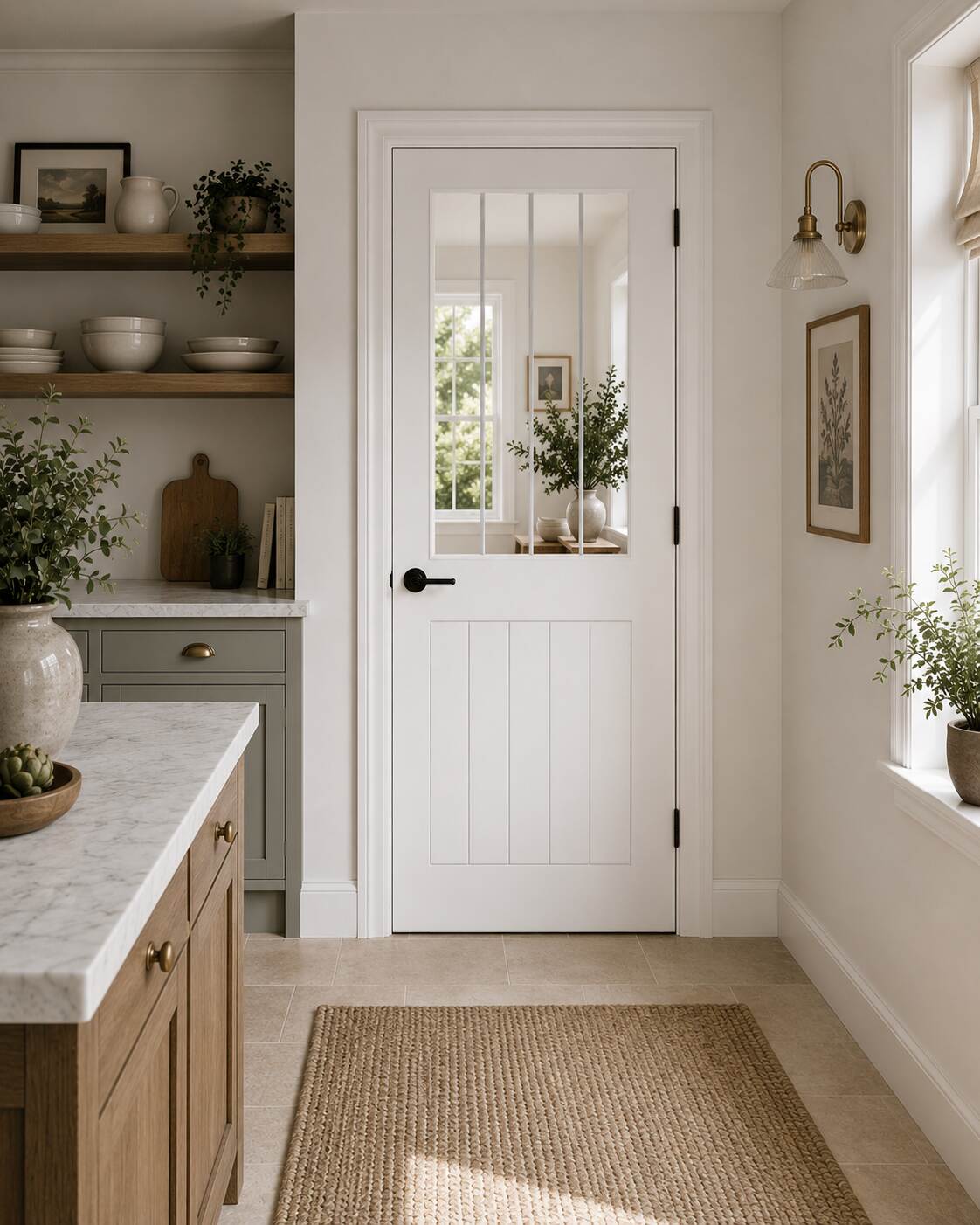 White Laminate Cottage Glazed stock image